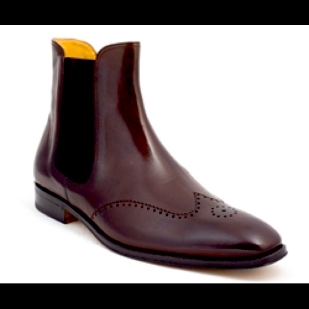 Dark brown leather boots